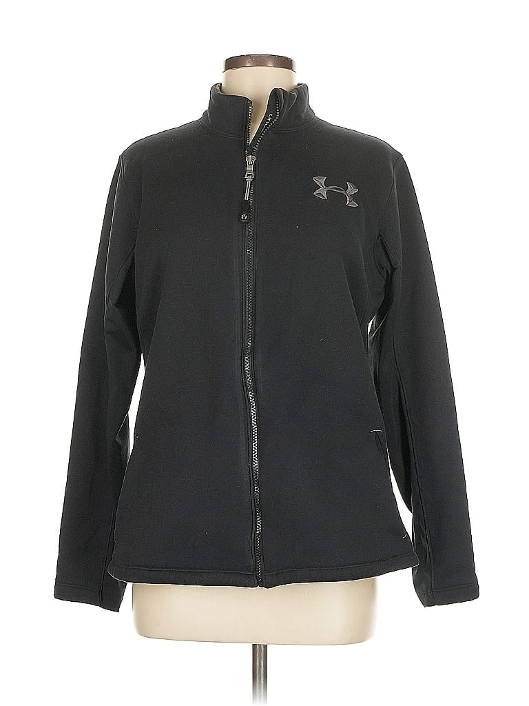 Pre-owned Under Armour Zip Up Hoodie In Black