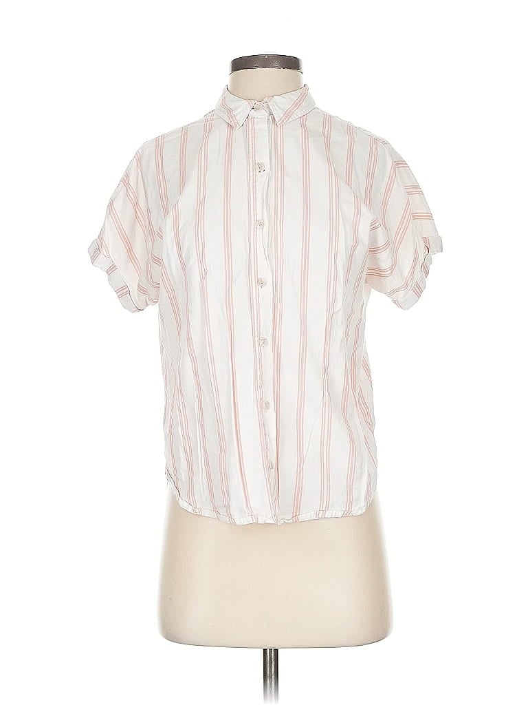 Pre-owned Universal Thread Short Sleeve Blouse In White