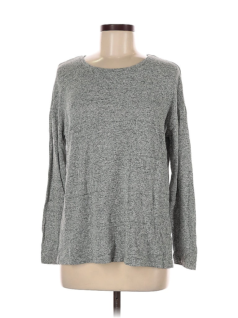 Pre-owned A New Day Long Sleeve Top Gray Crew Neck Tops