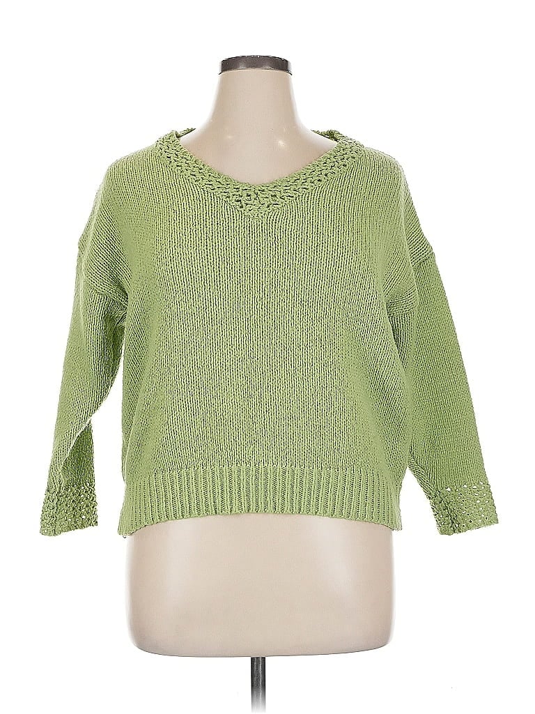 Pre-owned Shein Curve Pullover Sweater In Green