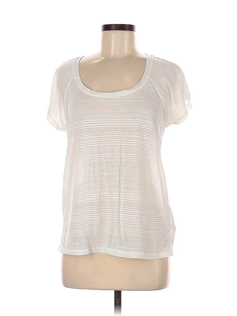 Pre-owned Athleta Short Sleeve T-shirt In White