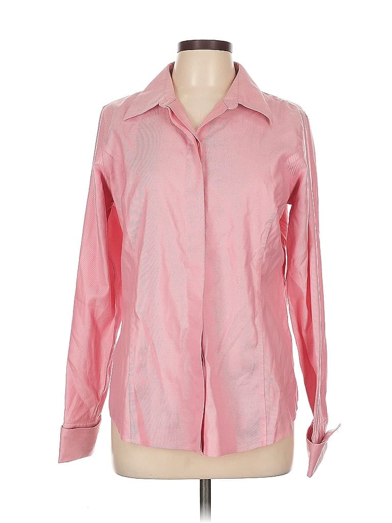 Pre-owned Liz Claiborne Long Sleeve Blouse In Pink