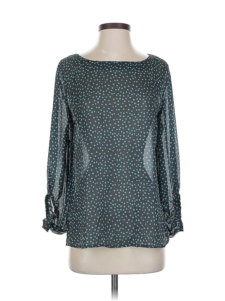 Pre-owned Ann Taylor Loft 3/4 Sleeve Blouse In Blue