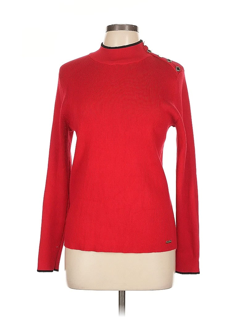 Pre-owned Calvin Klein Turtleneck Sweater In Red