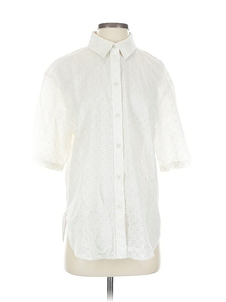 H&M Pre-owned Short Sleeve Button Down Shirt In White