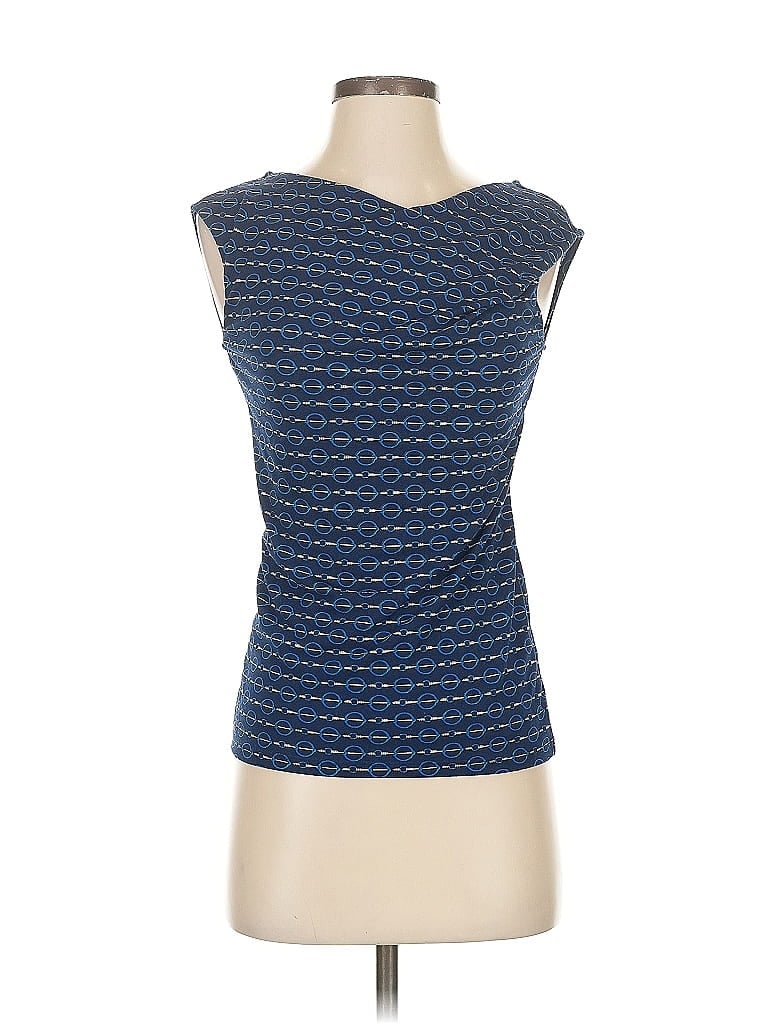 Pre-owned Ann Taylor Factory Sleeveless Top Blue Boatneck Tops
