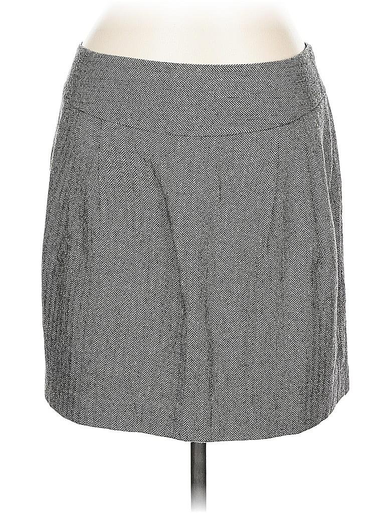 Pre-owned Ann Taylor Loft Wool Skirt In Gray