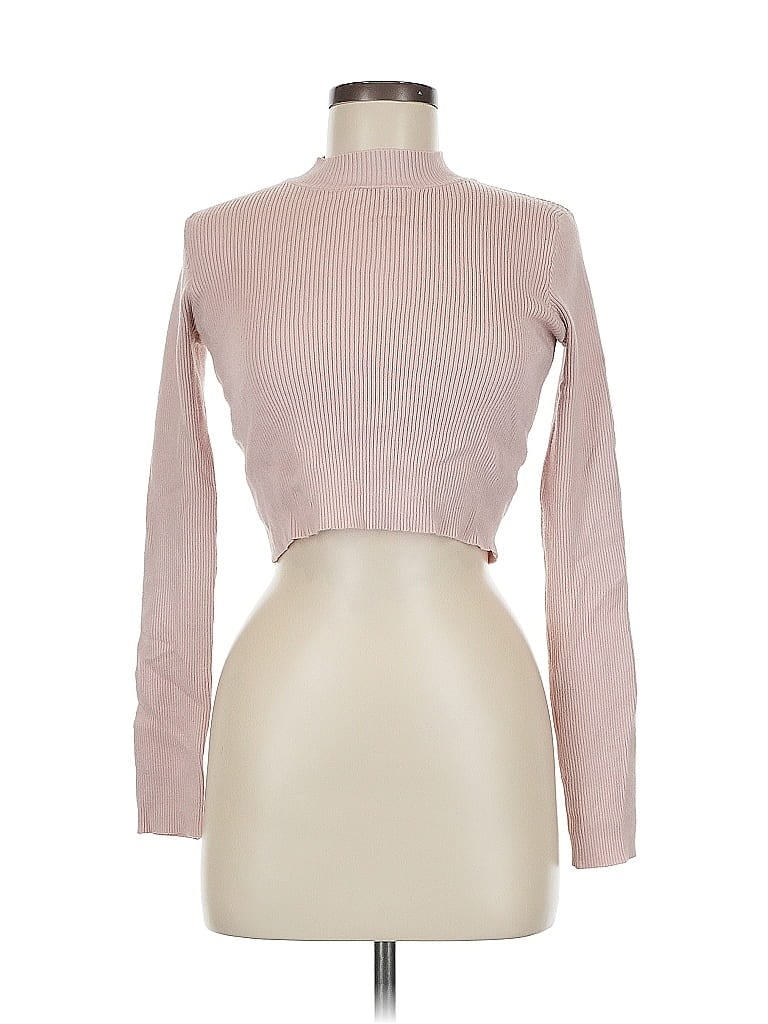 Pre-owned Brandy Melville Long Sleeve Top Pink Turtleneck Tops