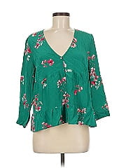 Sézane 3/4 Sleeve Silk Top