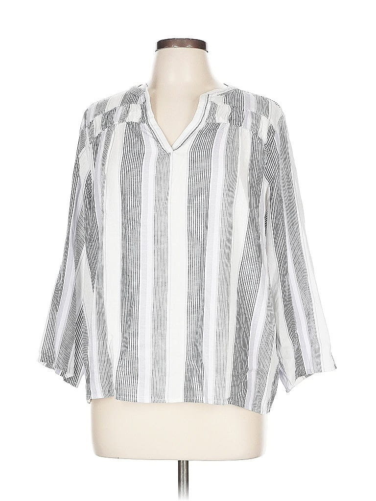 Pre-owned Splendid 3/4 Sleeve Blouse In Silver