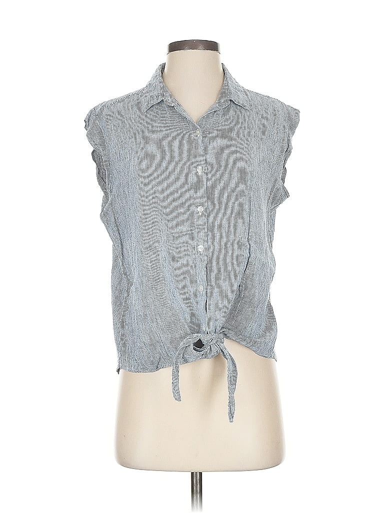 Pre-owned Weatherproof Sleeveless Button Down Shirt In Gray