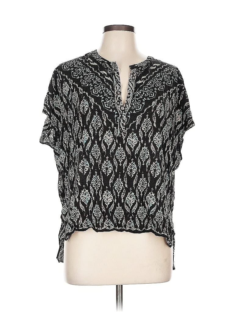 Pre-owned Bcbgmaxazria Short Sleeve Blouse In Black