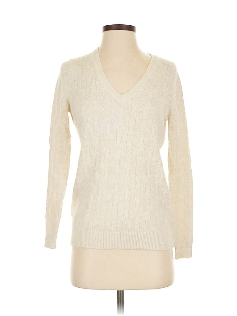 Pre-owned Ann Taylor Loft Pullover Sweater In White