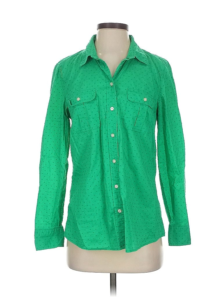 Pre-owned Gap Long Sleeve Button Down Shirt In Green