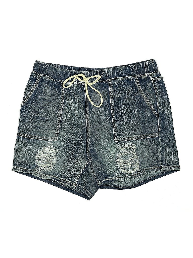 Pre-owned Shein Curve Denim Shorts In Blue