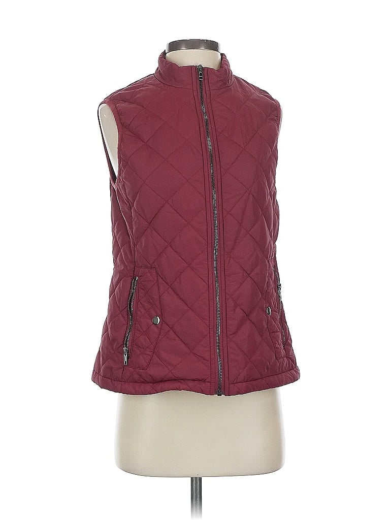 Pre-owned Allegra K Vest In Burgundy