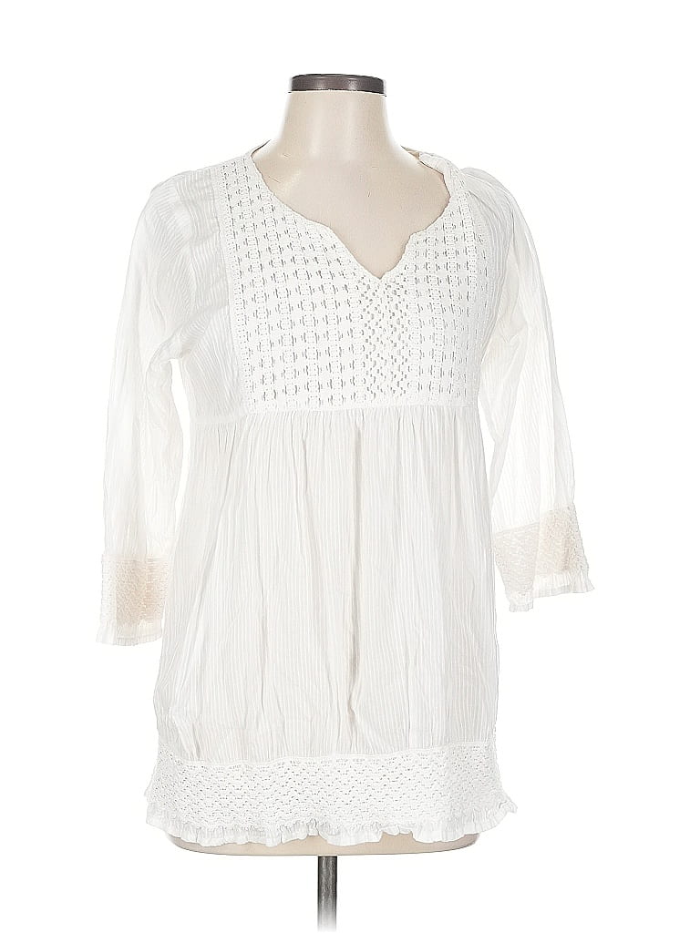 Pre-owned Assorted Brands 3/4 Sleeve Blouse In White