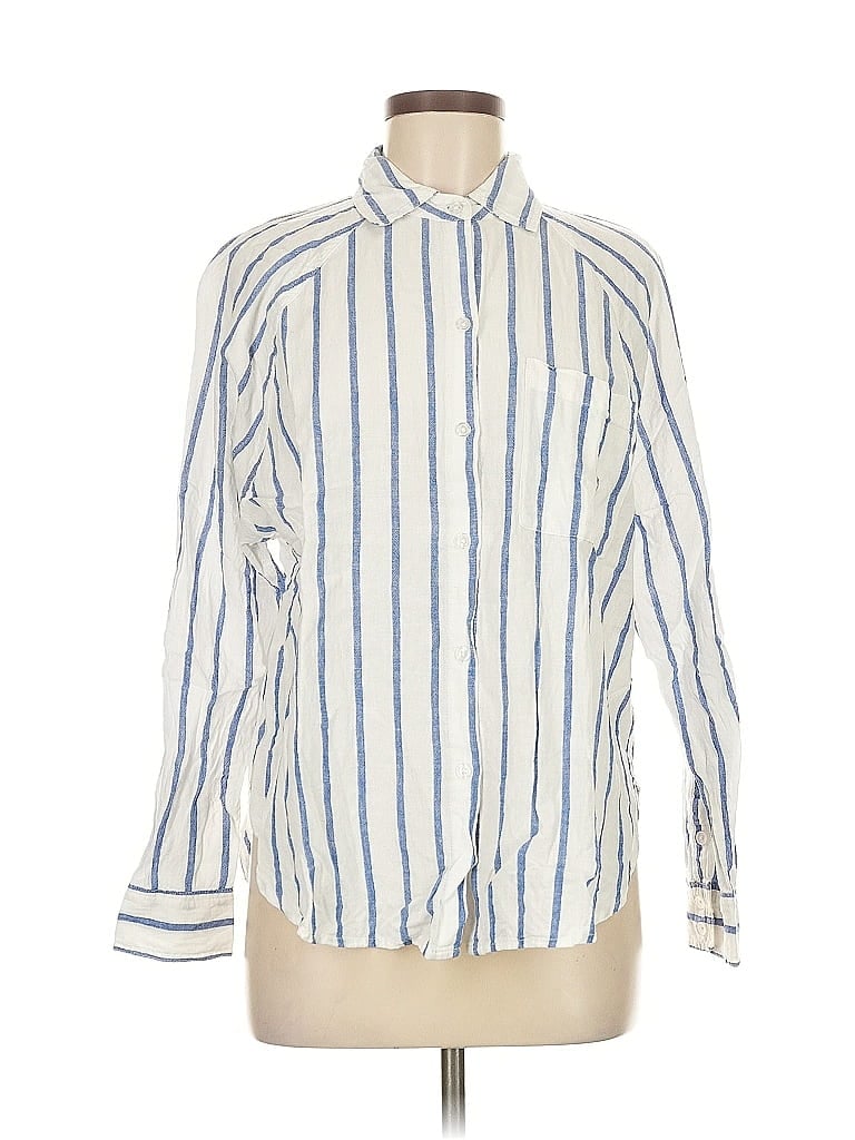 Pre-owned Z Supply Long Sleeve Button Down Shirt In White