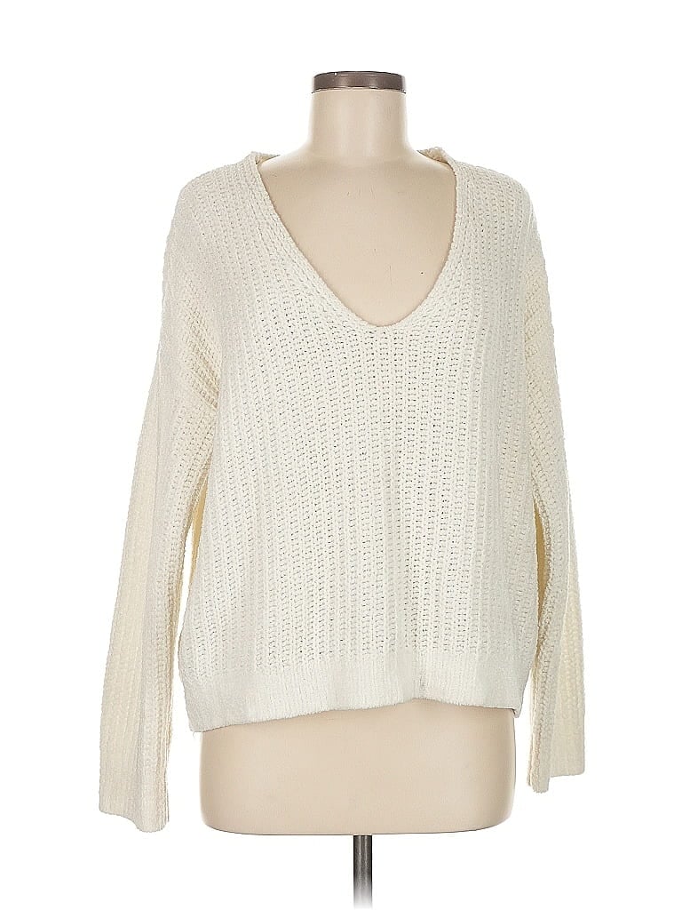 Pre-owned Express Pullover Sweater In White