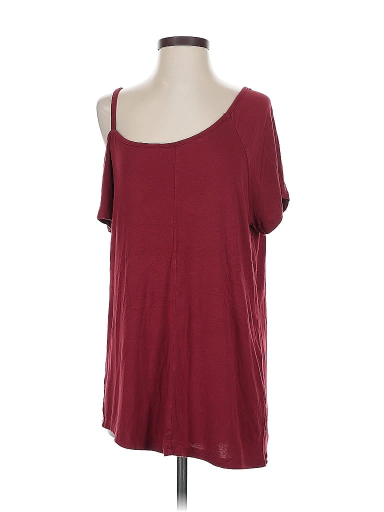Pre-owned Unbranded Short Sleeve T-shirt In Burgundy
