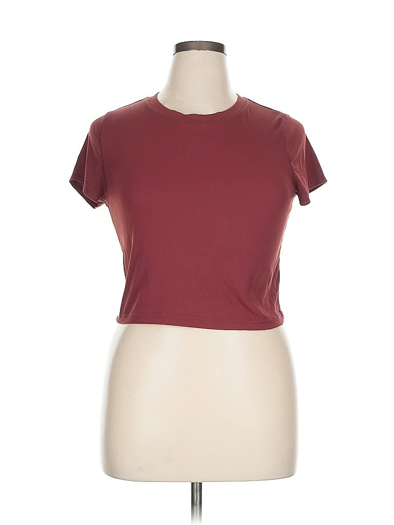 Pre-owned Calia Short Sleeve T-shirt In Burgundy