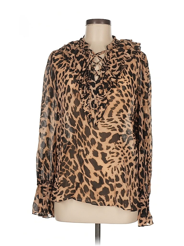 Pre-owned Kobi Halperin Long Sleeve Blouse In Brown