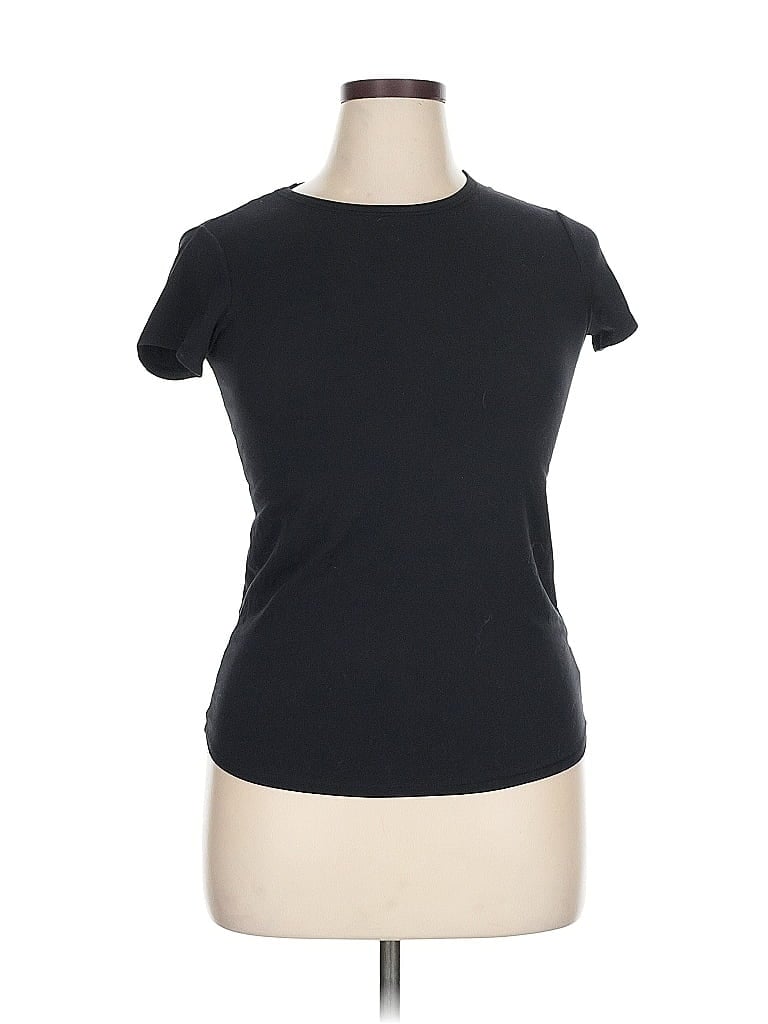 Pre-owned All In Motion Short Sleeve Top Black Crew Neck Tops