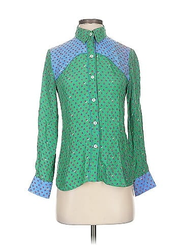Made with Tender Loving Care by HVN Long Sleeve Silk Top (view 1)