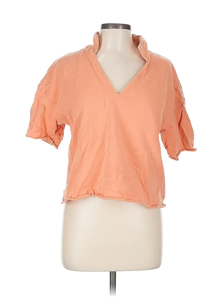 Pre-owned Universal Thread Short Sleeve Top Orange V Neck Tops