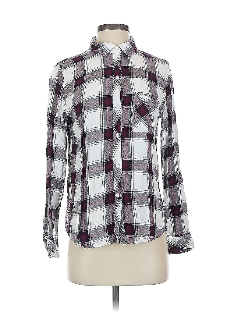 Pre-owned Rails Long Sleeve Button Down Shirt In Silver