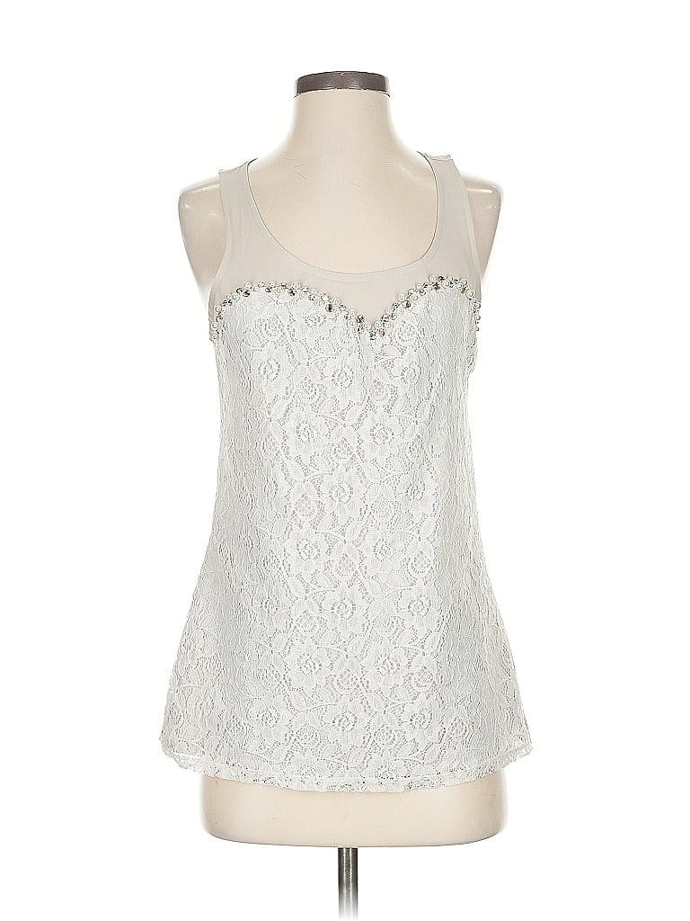 Pre-owned Express Tank Top Ivory Halter Neckline Tops In White