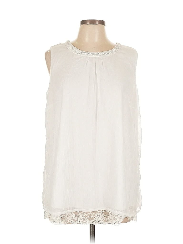 Pre-owned Assorted Brands Sleeveless Blouse In White