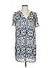 Aqua 100% Polyester Print Blue Casual Dress Size S - photo 1
