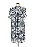 Aqua 100% Polyester Print Blue Casual Dress Size S - photo 2