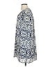 Aqua 100% Polyester Print Blue Casual Dress Size S - photo 5