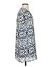 Aqua 100% Polyester Print Blue Casual Dress Size S - photo 4