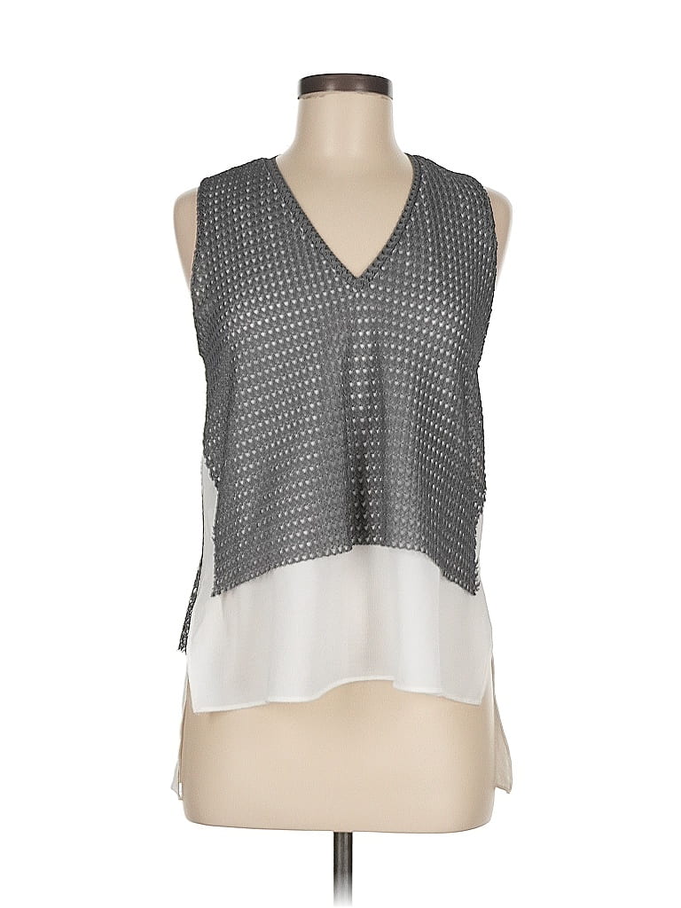 Pre-owned Zara W&b Collection Sleeveless Blouse In Gray