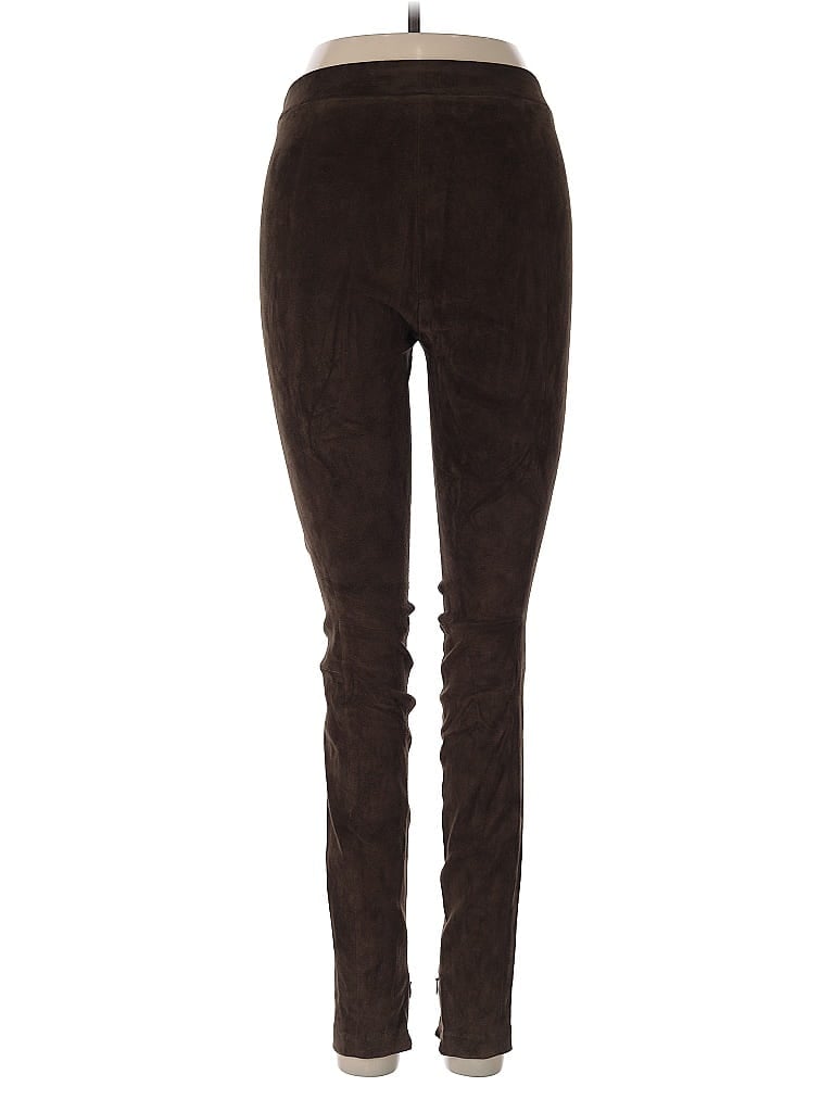 Pre-owned Vince Leather Pants In Brown