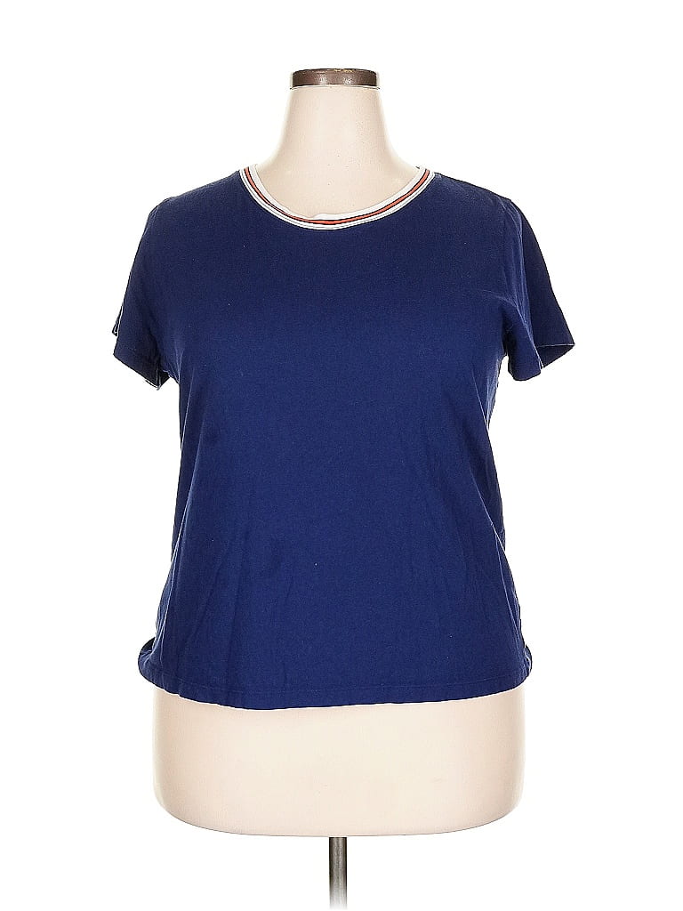 Pre-owned J.crew Factory Store Short Sleeve T-shirt In Blue