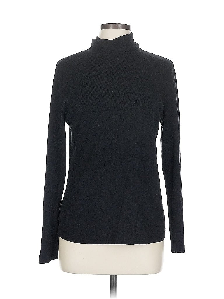 Pre-owned Chico's Turtleneck Sweater In Black