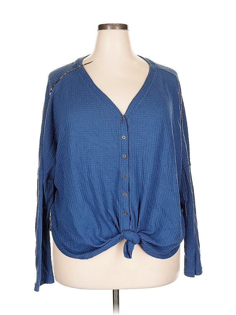 Pre-owned A.n.a. A New Approach Cardigan Sweater In Blue
