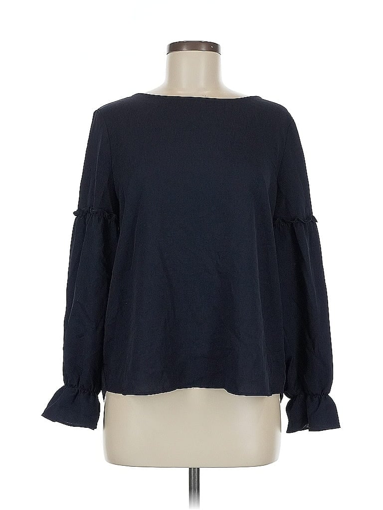 Pre-owned Ann Taylor Long Sleeve Blouse In Blue