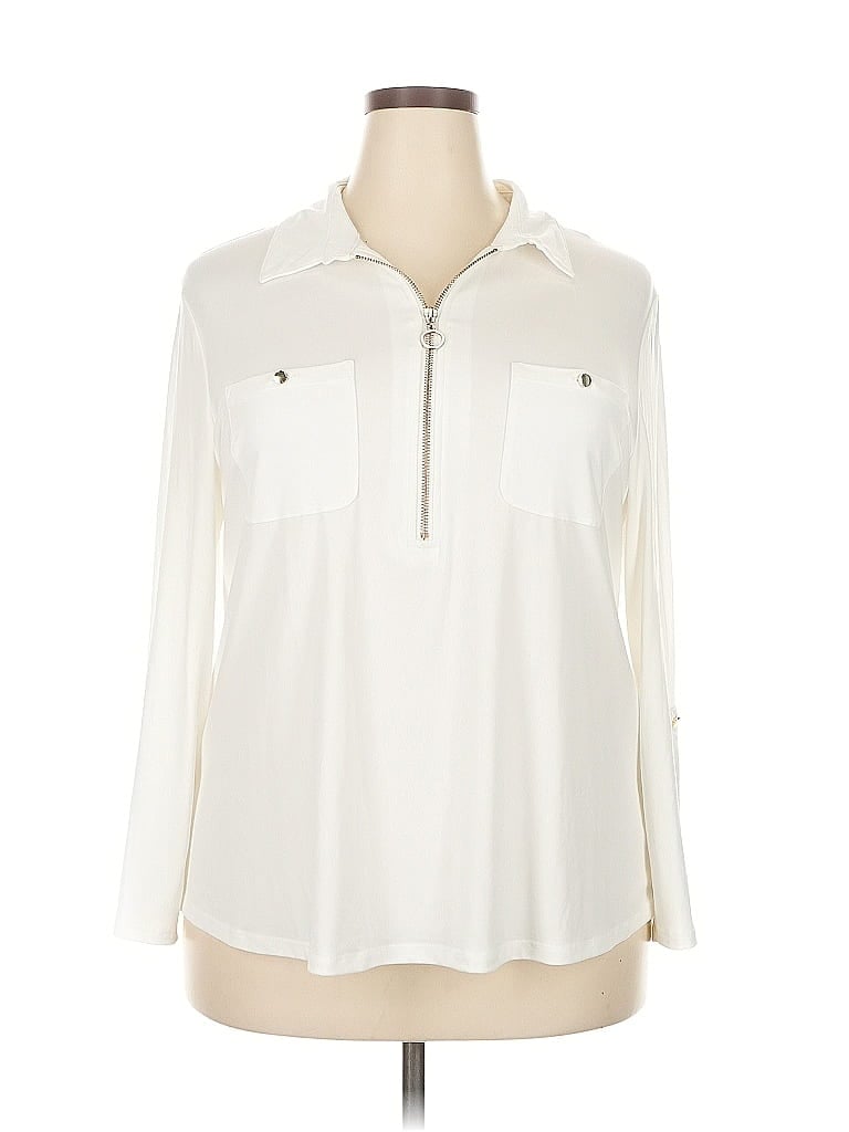 Pre-owned Grace Long Sleeve Blouse In White