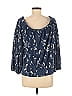 Lauren Conrad 100% Polyester Blue 3/4 Sleeve Blouse Size M - photo 2