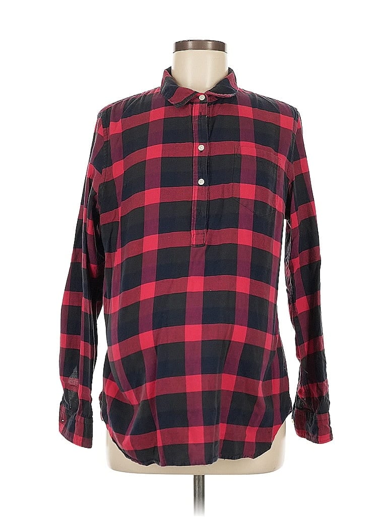 Pre-owned Gap Long Sleeve Button Down Shirt In Red