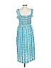 Nicholas 100% Cotton Checkered-gingham Blue Casual Dress Size 12 - photo 2