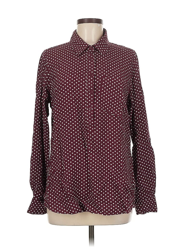 Click to view more detailed imagery on our partner's website Pre-owned Cosmic Blue Love Long Sleeve Button Down Shirt In Burgundy