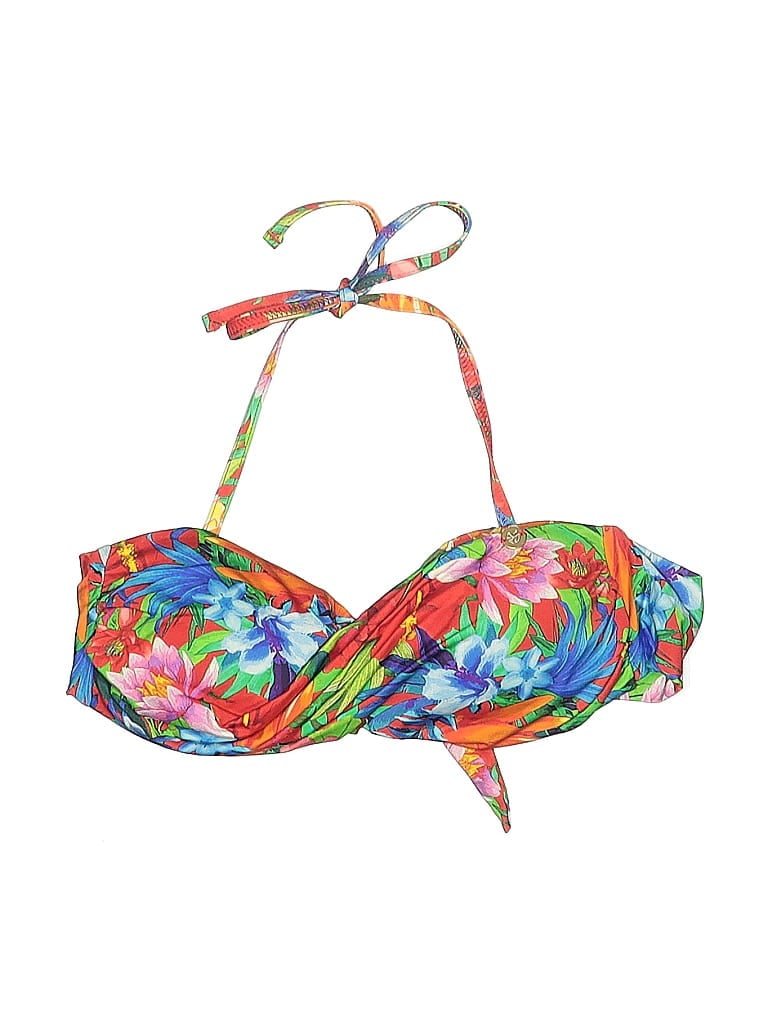 Pre-owned Banana Moon Swimsuit Top Blue Print Pattern Swimwear