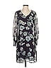 CAbi 100% Polyester Print Gray Casual Dress Size S - photo 1