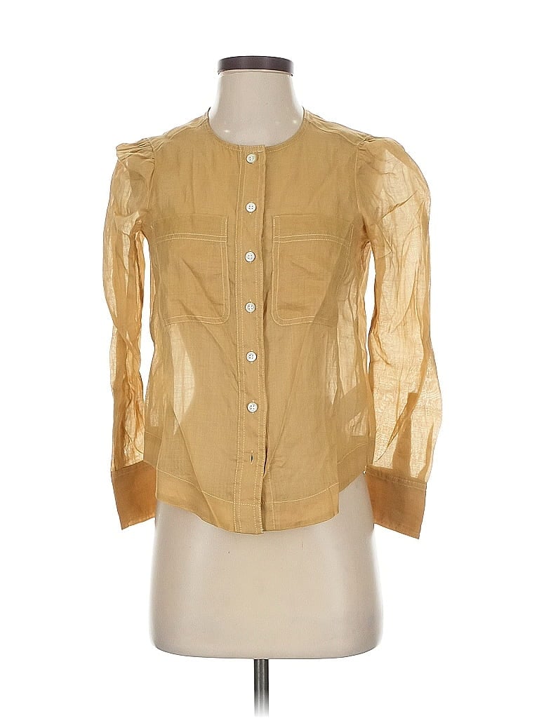 BANANA REPUBLIC Pre-owned 3/4 Sleeve Blouse In Gold